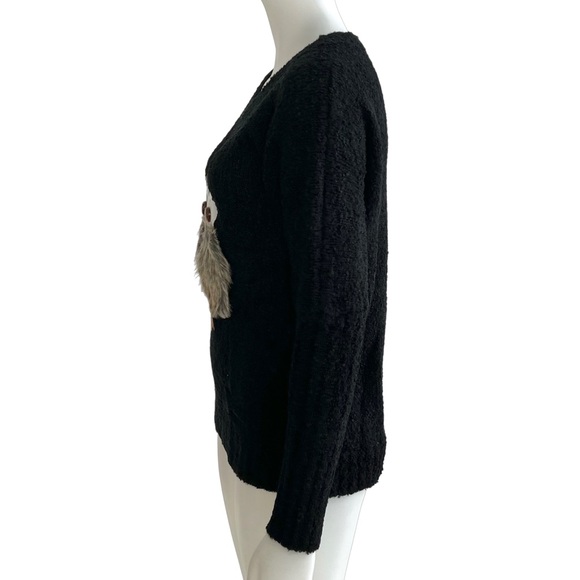 Black Owl Jumper by Jimmy Yoo New with Tags Size 10 - Picture 3 of 4